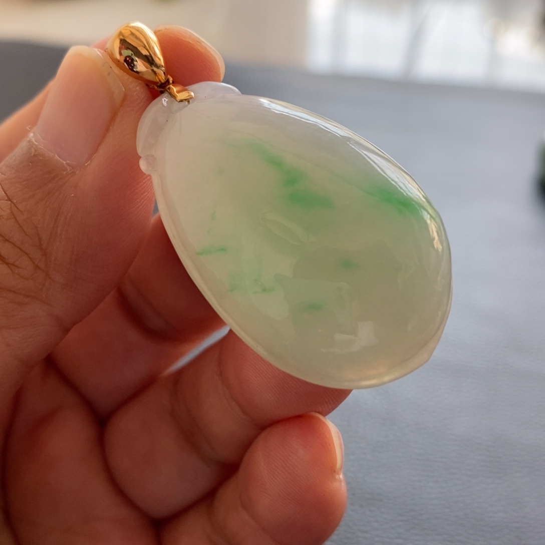 18K金镶嵌手镯（贵妃镯）翡翠天然翡翠吊坠