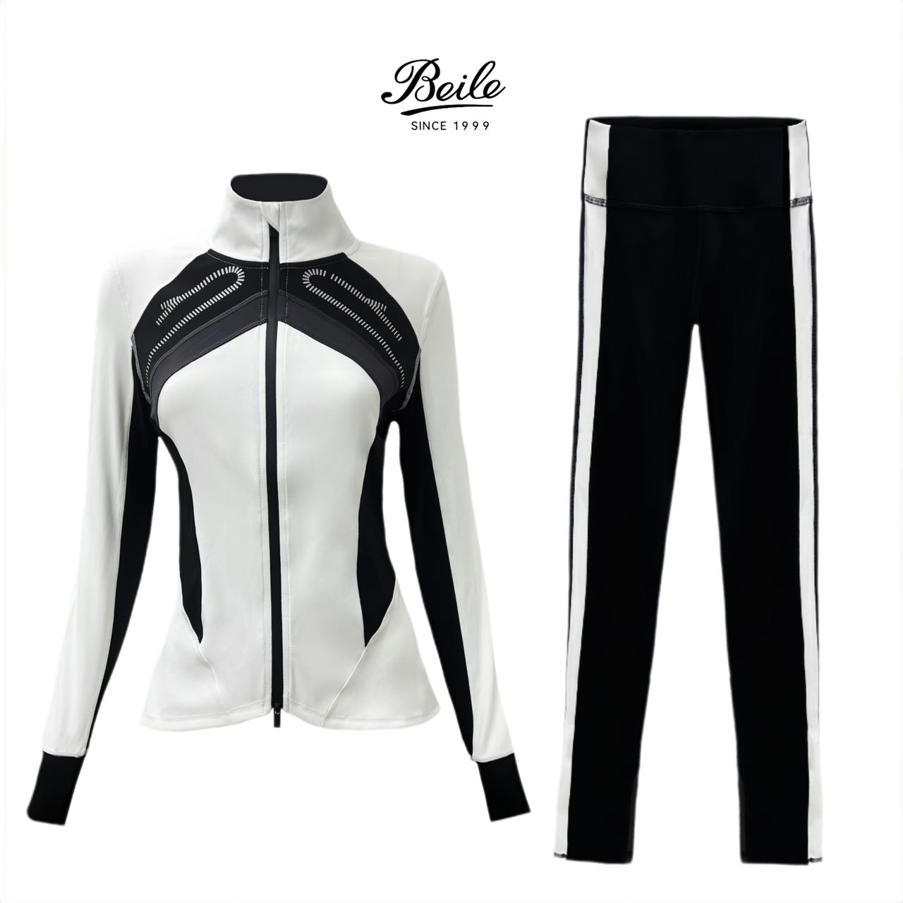 鼎奢品牌面料/高弹型专业显瘦S塑身运动立领裸感瑜伽套装3832-879