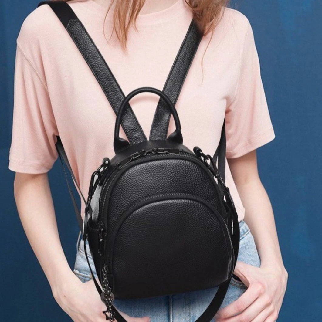 2025新款头层牛皮女士多用单肩斜挎双肩包休闲时尚百搭小背包简约