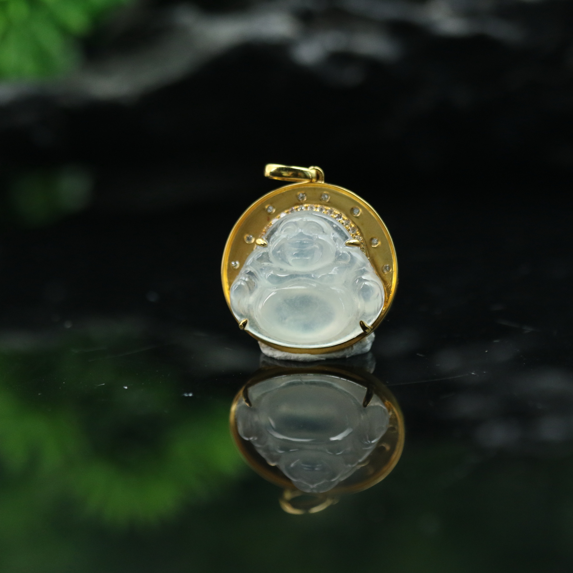 40天然缅甸翡翠A货18k冰佛公/200696/上海嘉禾拍卖