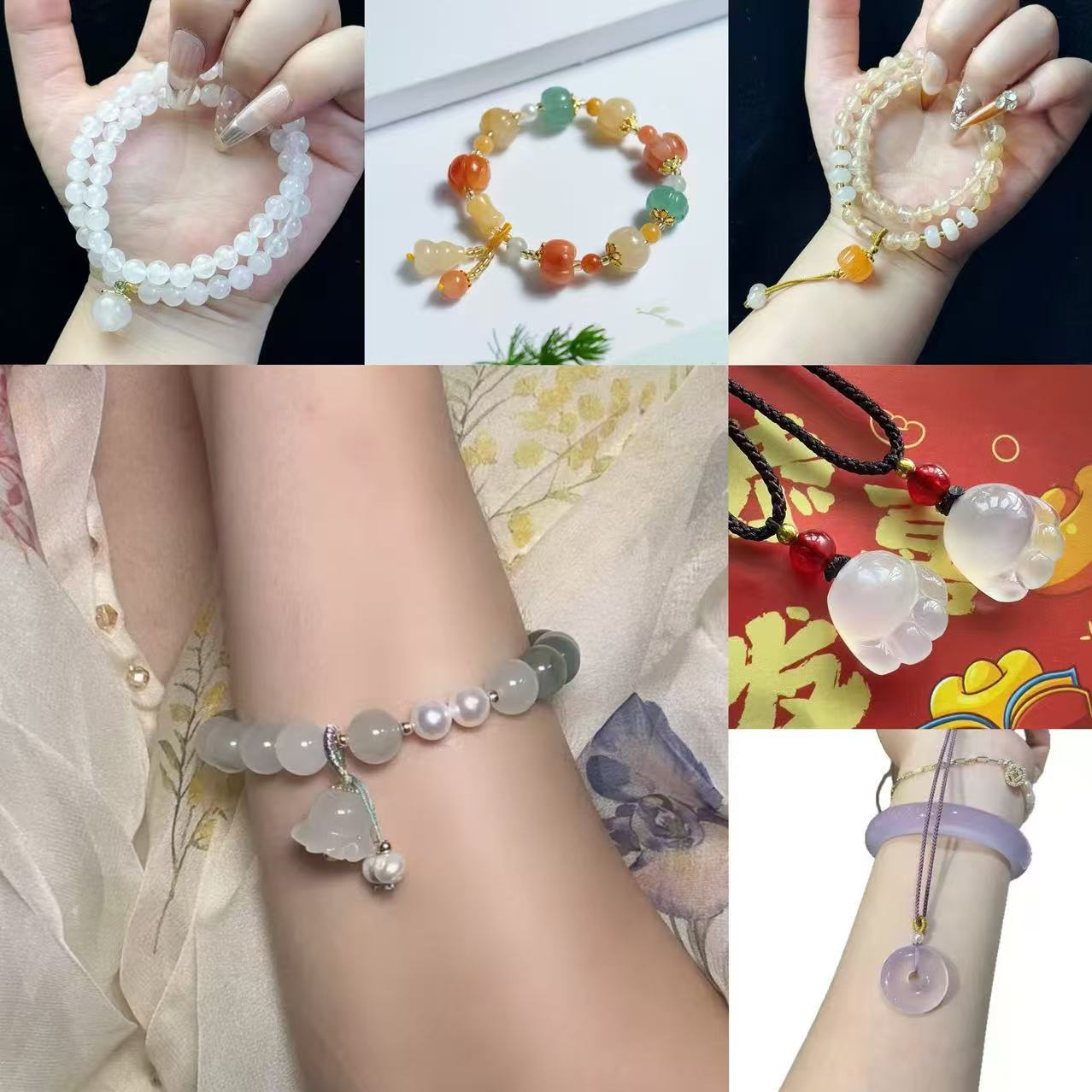 手链 二号链接上新！爆款天山翠叠戴 手串挂坠 天然