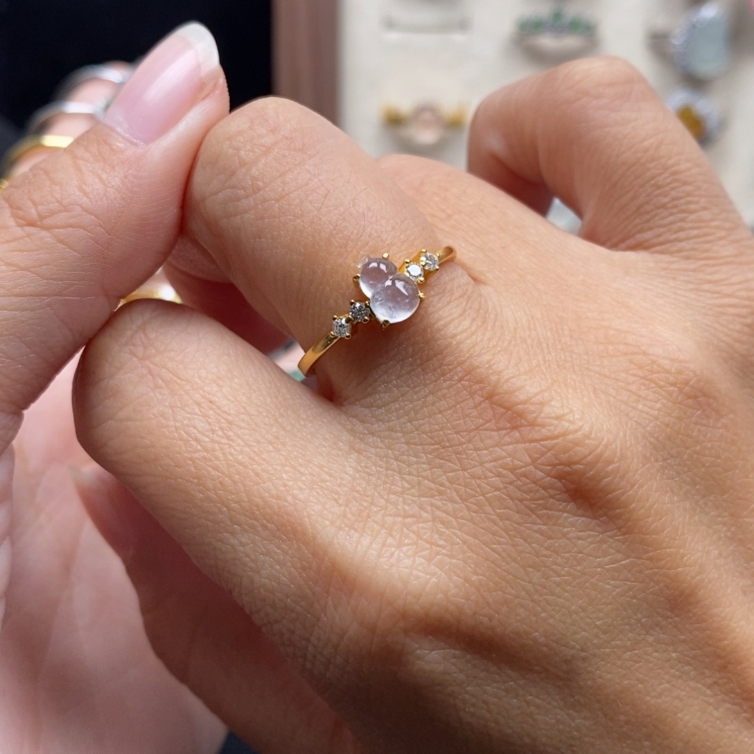 普***人翡翠银S925镶嵌戒指