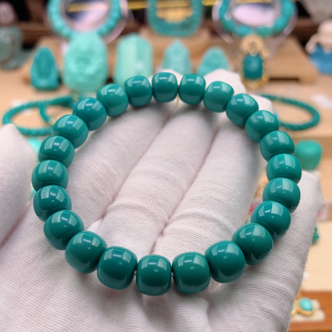 绿松石珠宝奇石未镶嵌9.3mm