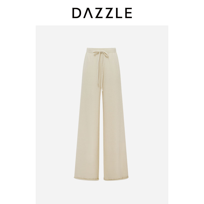 DAZZLE 地素冬季白色针织长裤休闲裤2I4E906