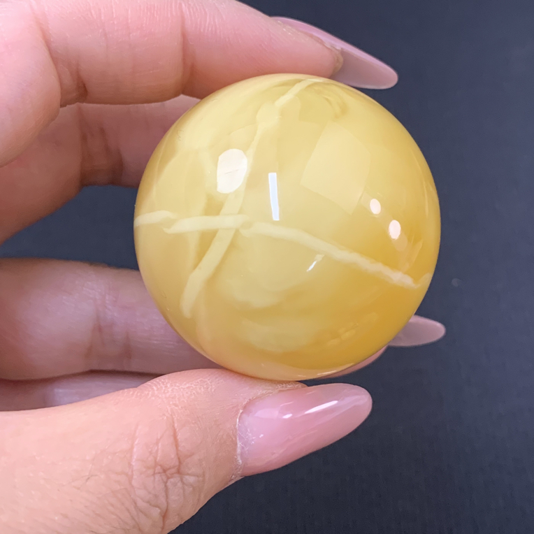 40+蜜蜡圆珠鸡油黄满蜡妖花全品无优化俄料单珠