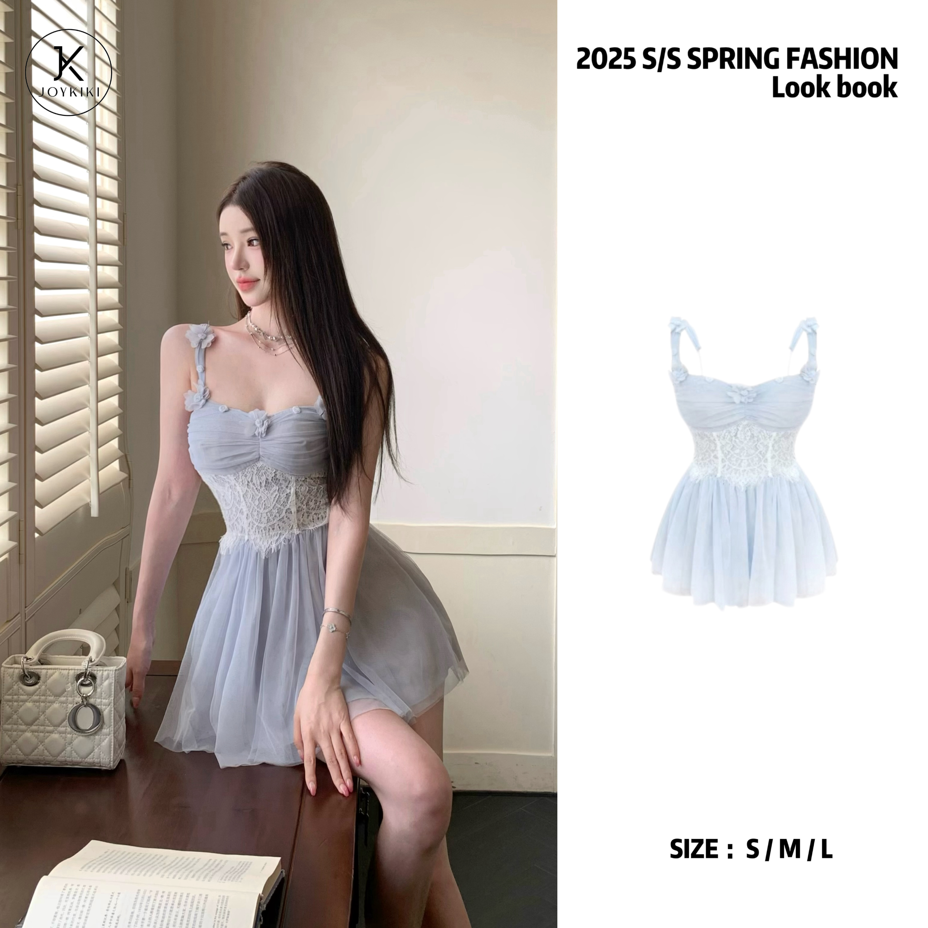 【JOYKIKI 清清！】【春日多巴胺】甜美仙气氛围感网纱连衣裙J25A212
