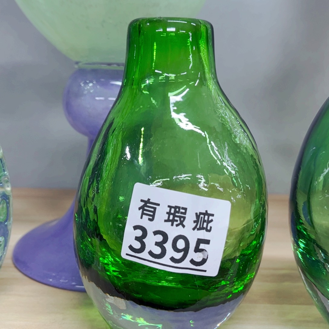 琉璃3395 家悦琉璃花瓶瑕