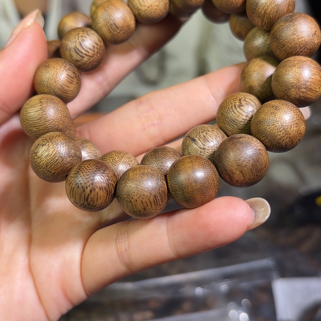 沉香手串奇楠沉香1.4圆珠陆河