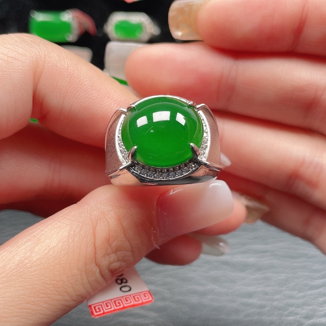 翡翠银S925镶嵌戒指没有运费险3980