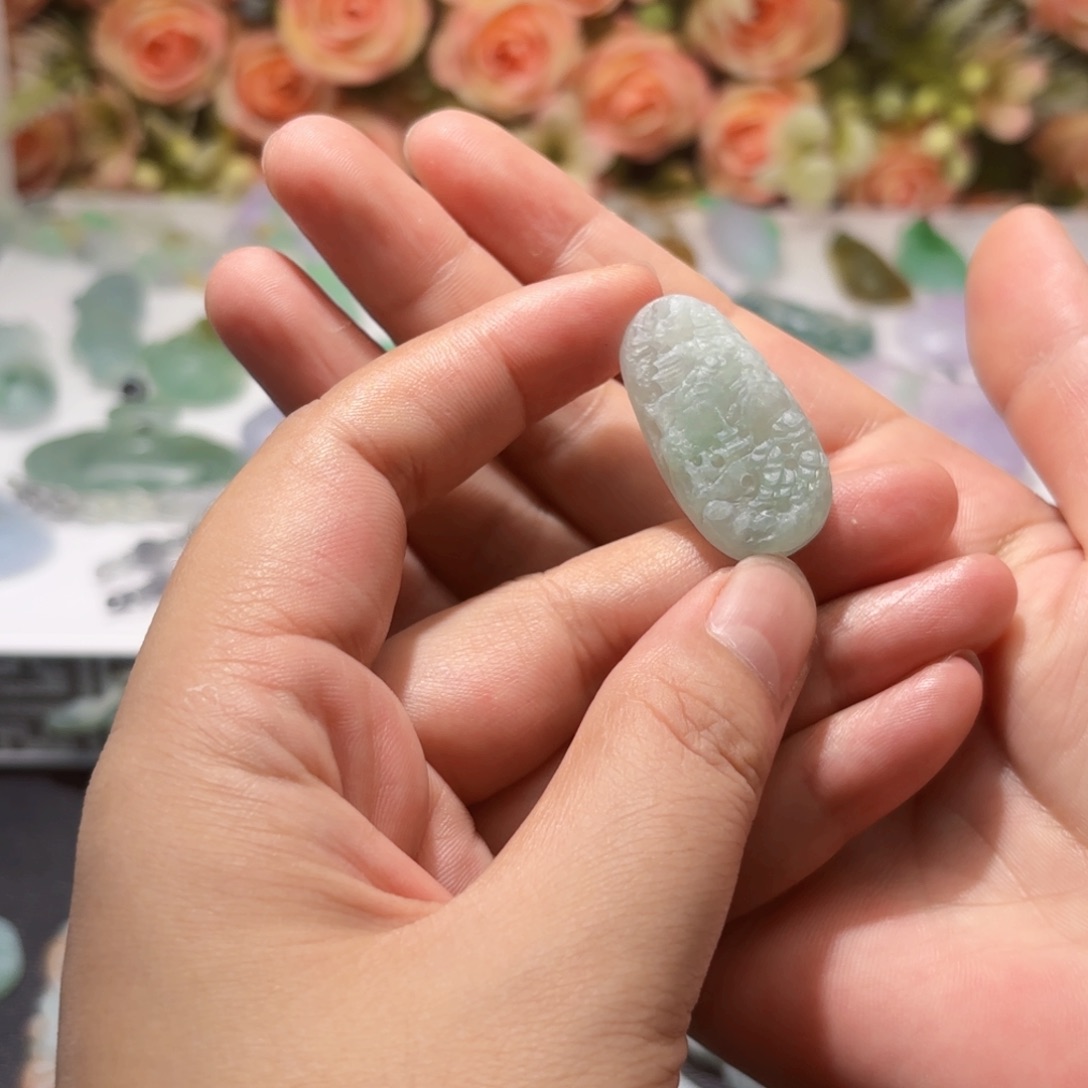 定制翡翠未镶嵌天然缅甸翡翠A货山水牌不退不换