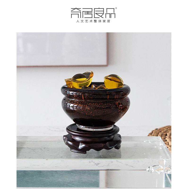 【奇居巍】艺术大师琉璃聚宝盆/黑色LSV-635