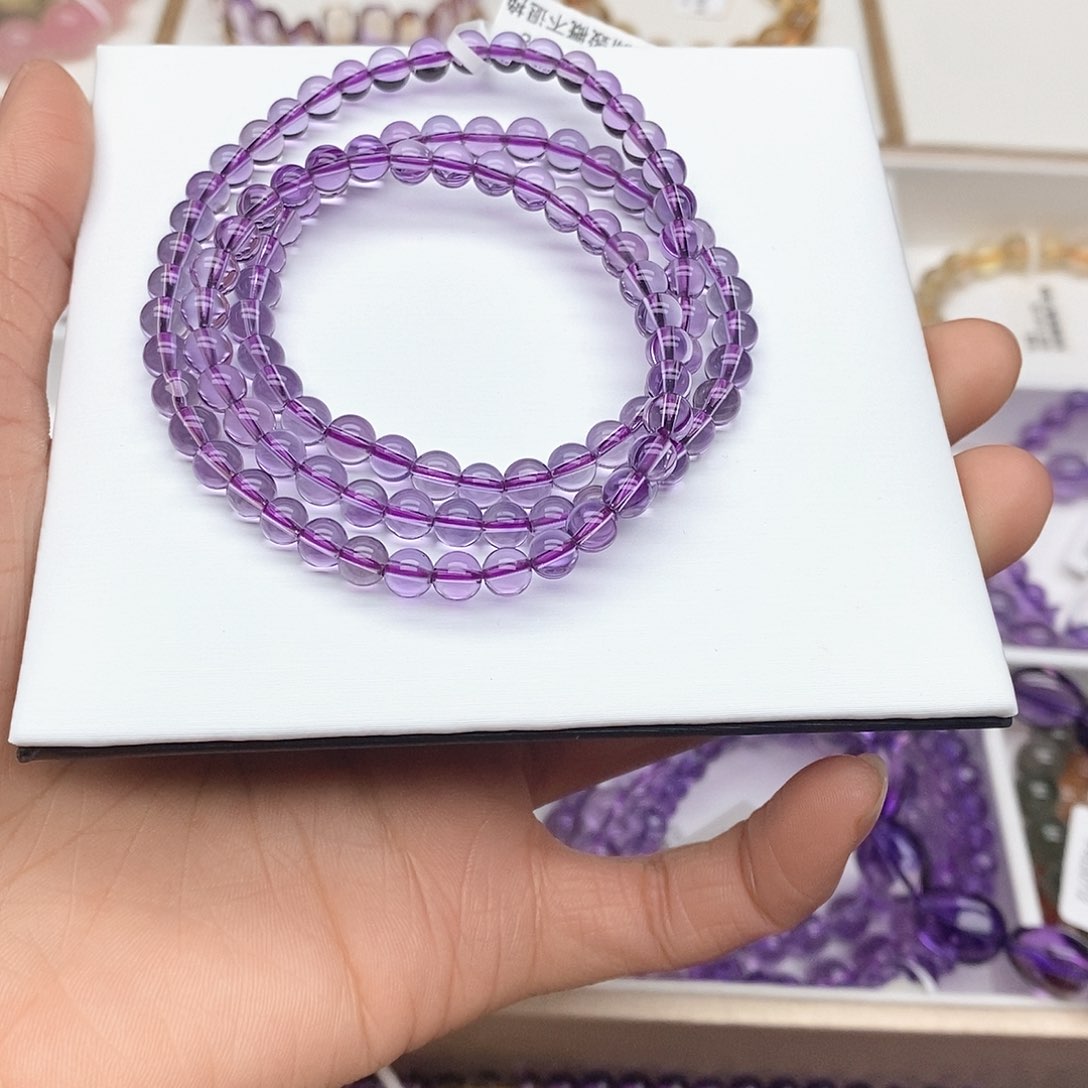 水晶手链未镶嵌B***a巴西紫多圈5