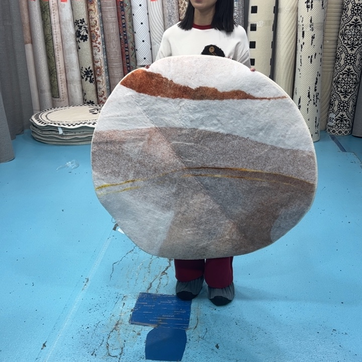 混纺棉布底仿羊绒直径一米圆微瑕特价尺寸误差正负1-3厘米