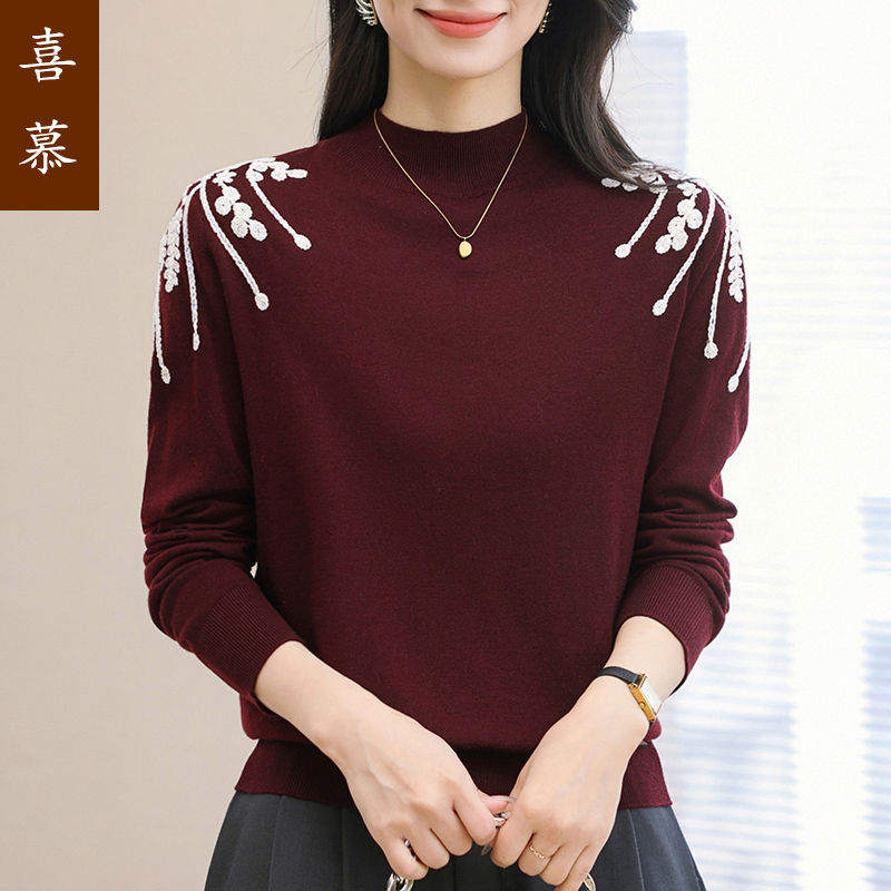 妈妈洋气减龄毛衣2025年秋冬新款爆款女士打底衫宽松显瘦遮肉上衣