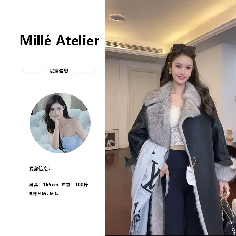 【米儿】【罗马假日】设计师休闲外套长款风衣女装冬季新款外套2701