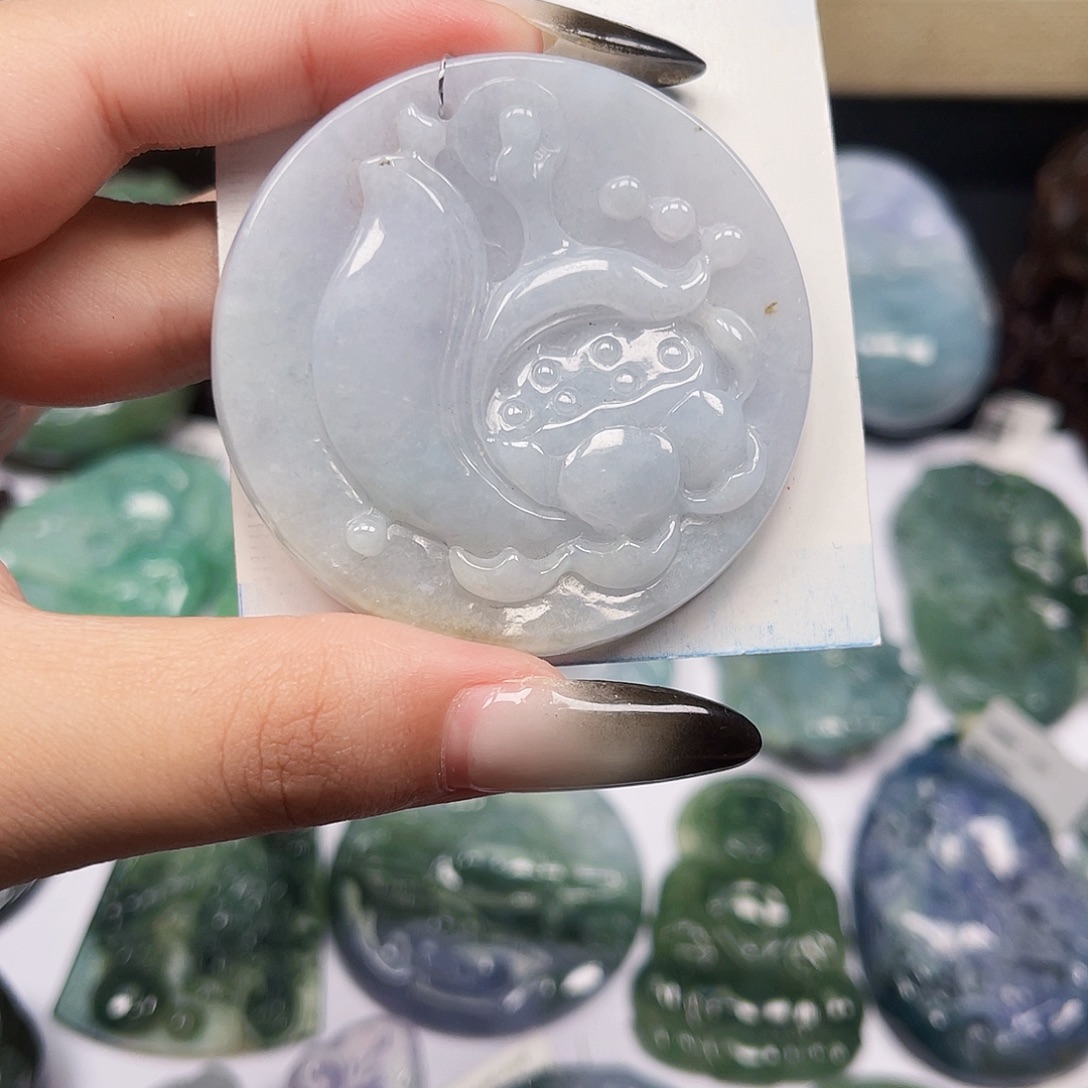 翡翠未镶嵌颈饰天然