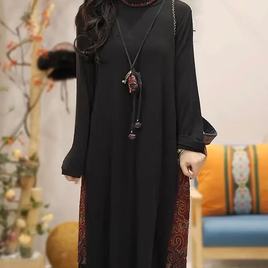 绣花复古月华彩色改良女中长款半身马面裙