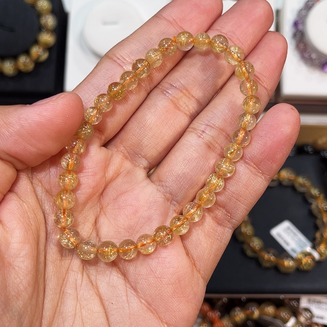 D***#发晶未镶嵌手链金发晶5.9mm