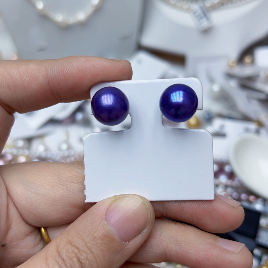 淡水珍珠耳饰银S925镶嵌