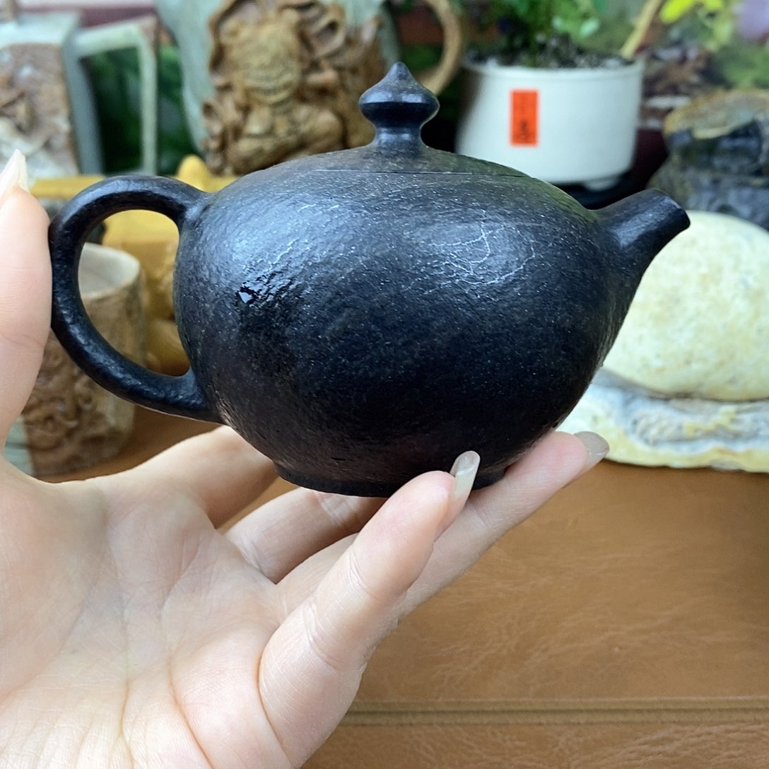 紫砂茶壶冰碛岩宝珠壶