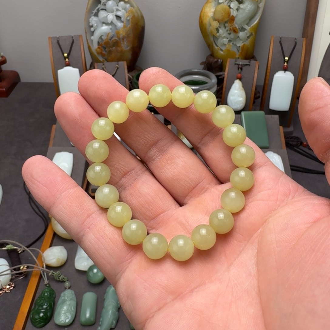 和田玉手串未镶嵌奋***贼