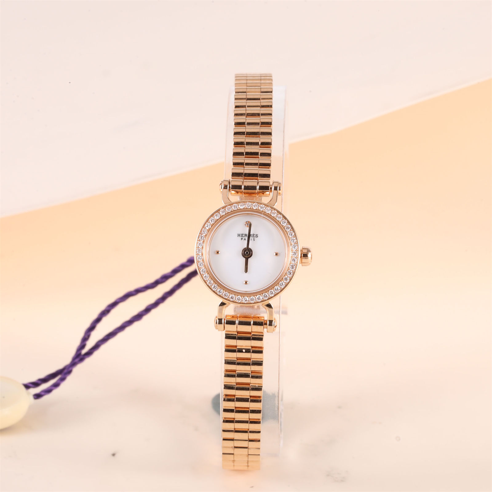 99新 Hermes/爱马仕 小花柳 爱马仕福宝石英腕表