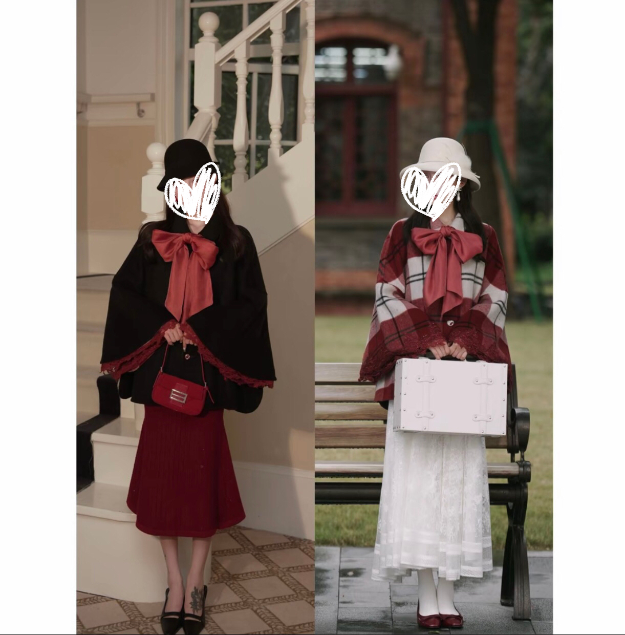 【安妮舞步】秋冬法式千金极简风毛呢大衣半裙套装