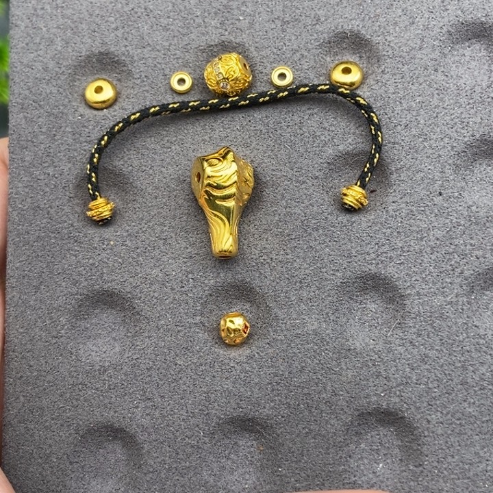 橘***子足银玻璃配饰套装虎纹10mm