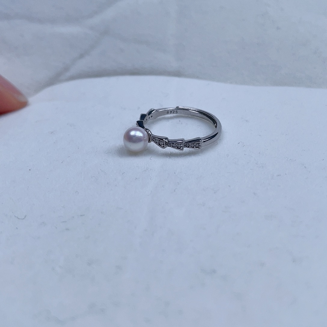 海水珍珠戒指银S925镶嵌
