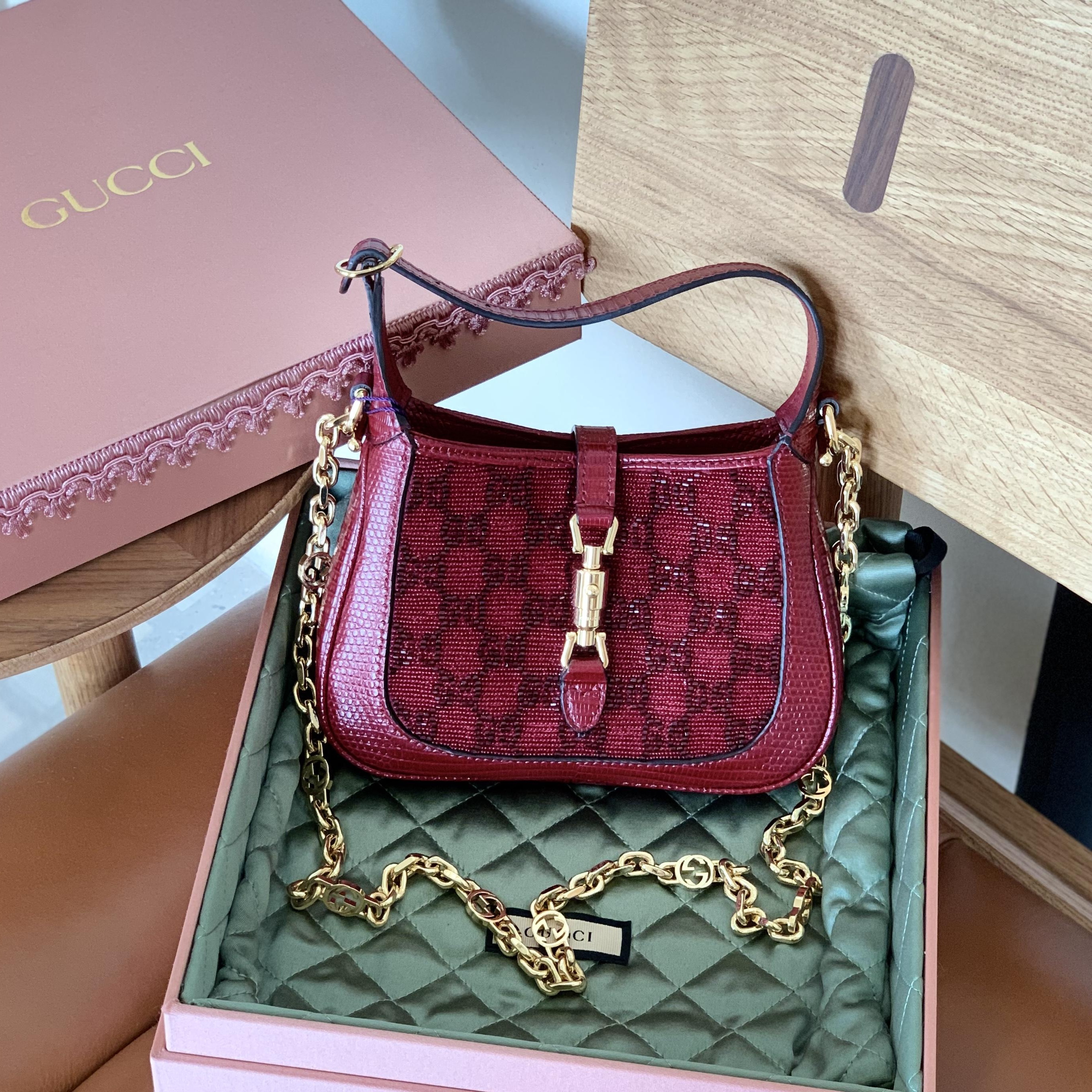 99新 GUCCI/古驰 红水晶jackie1961mini 48982019 /代卖服务2512