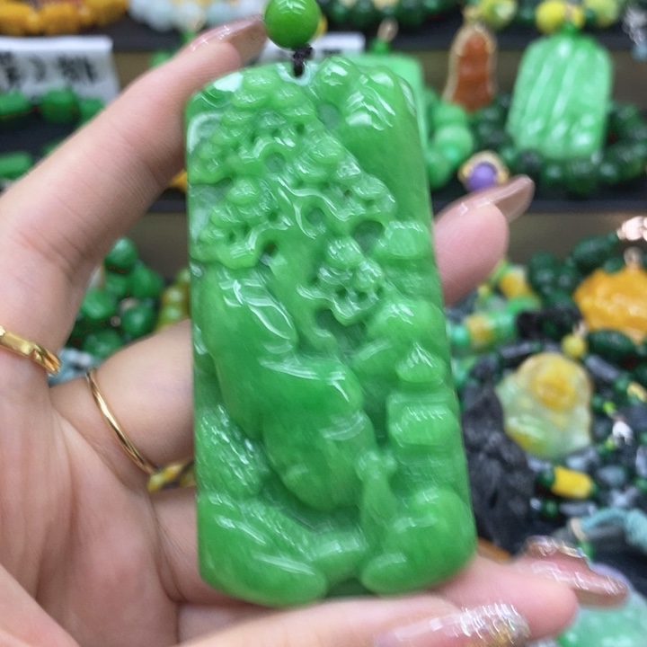 锁***）翡翠未镶嵌颈饰项链20