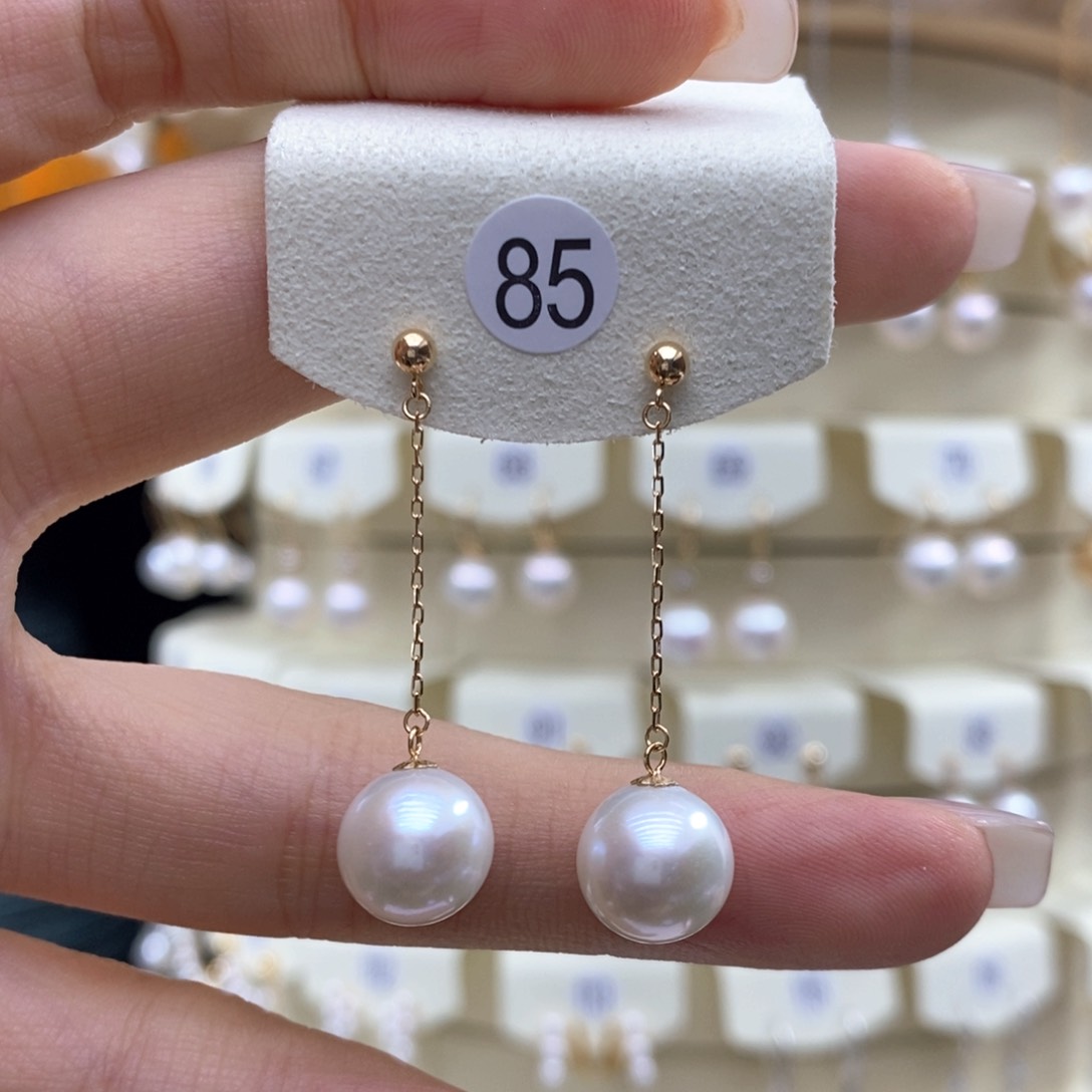 淡水珍珠耳饰18K金镶嵌