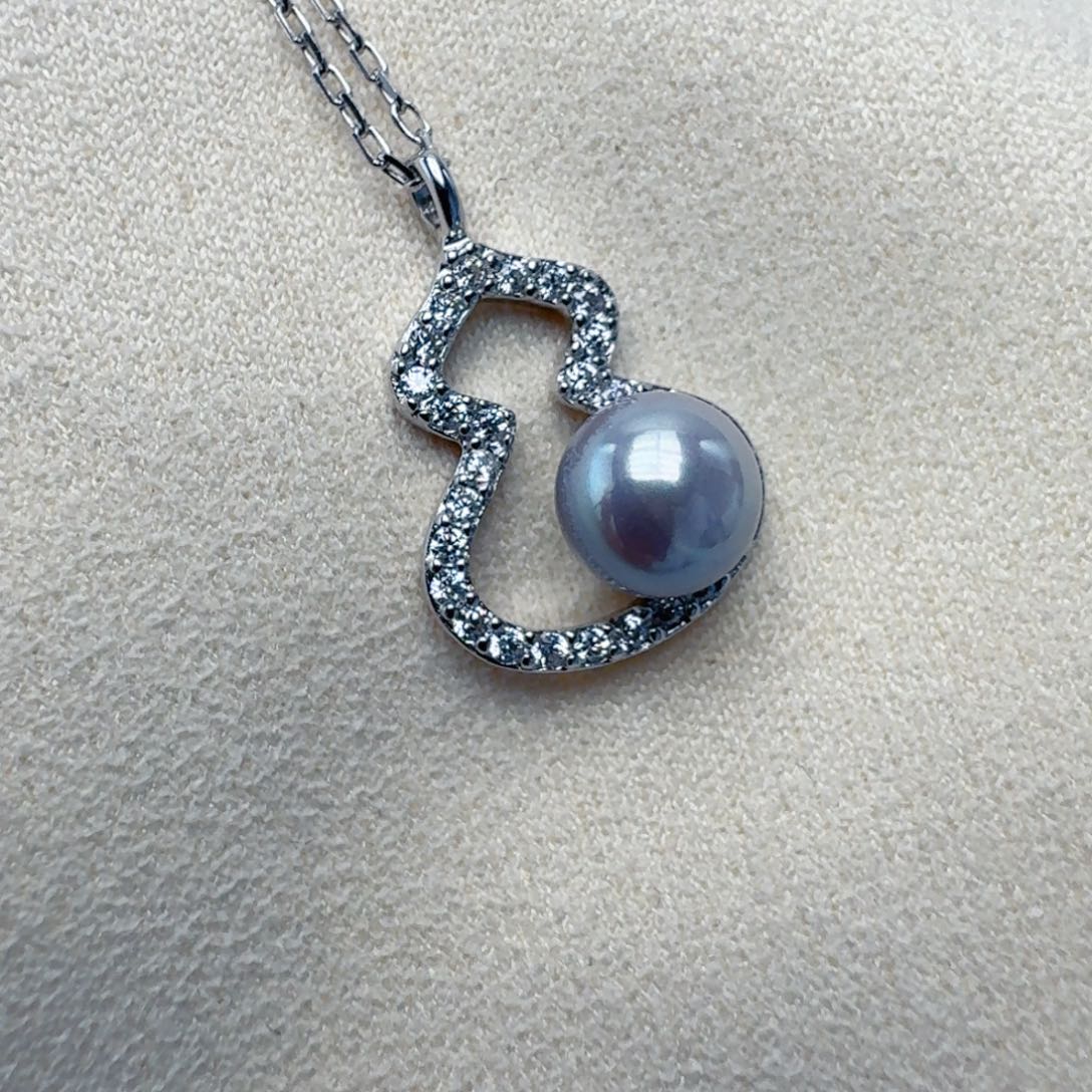 银S925镶嵌海水珍珠颈饰@@yd327