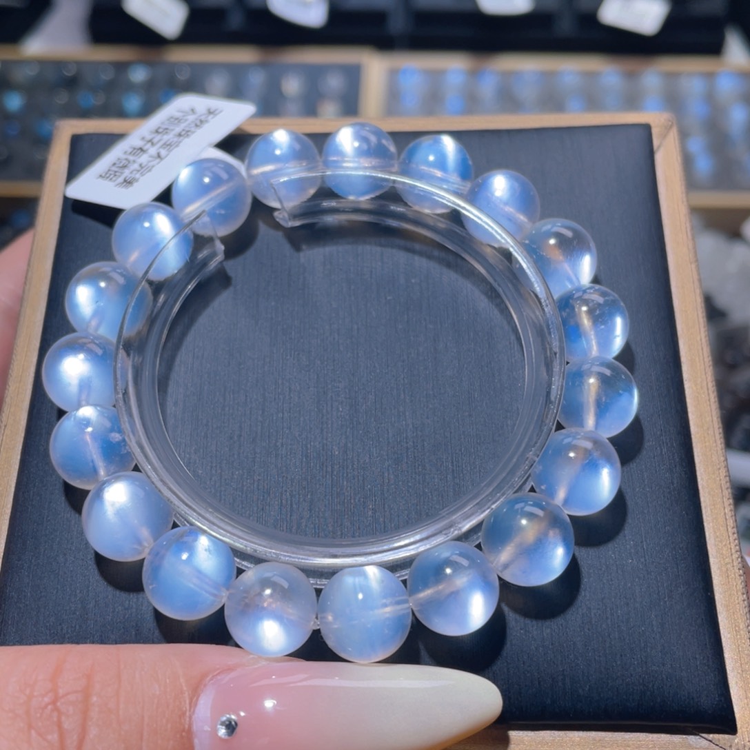 未镶嵌长石手链蓝月光手链10.7mm