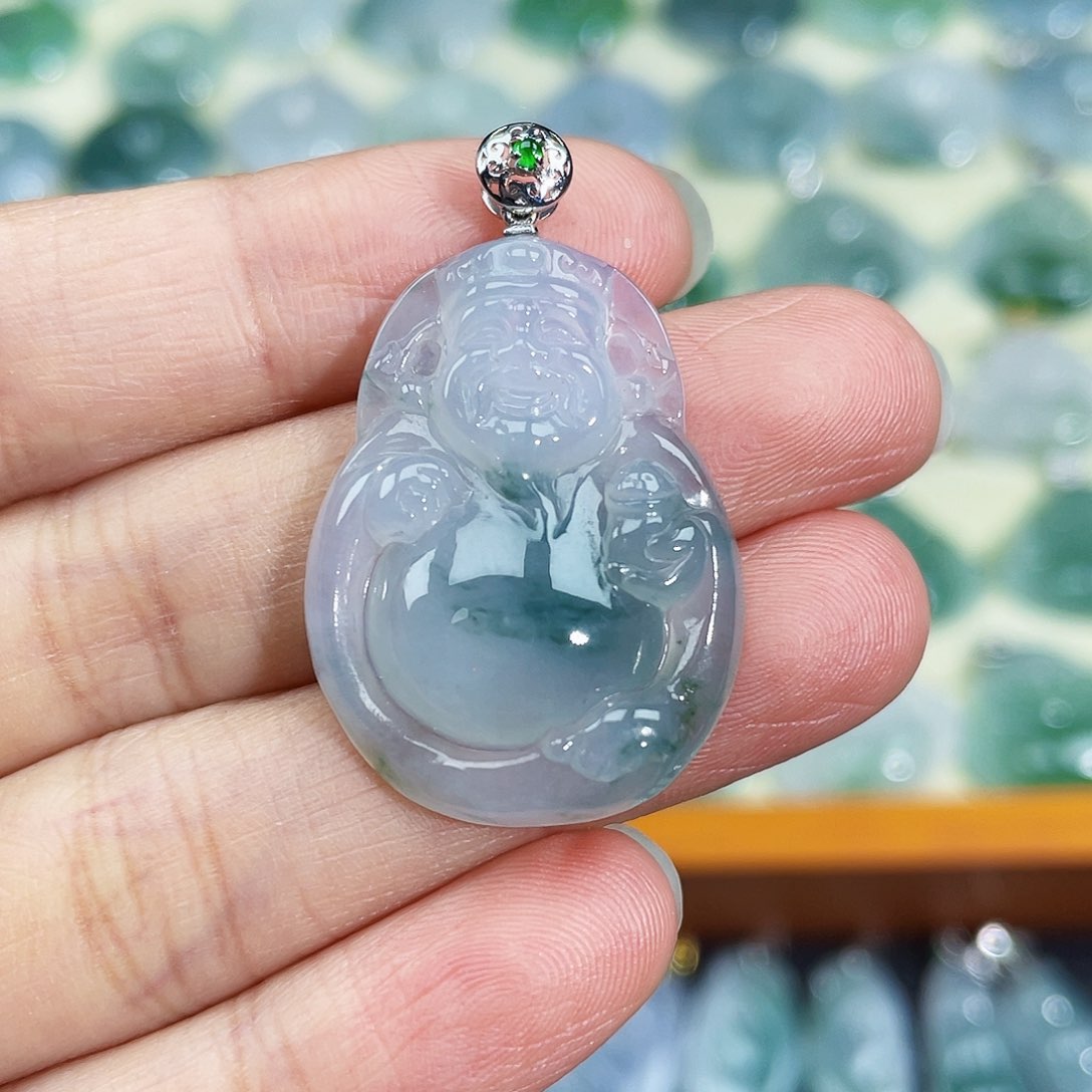 翡翠颈饰18K金镶嵌吊坠