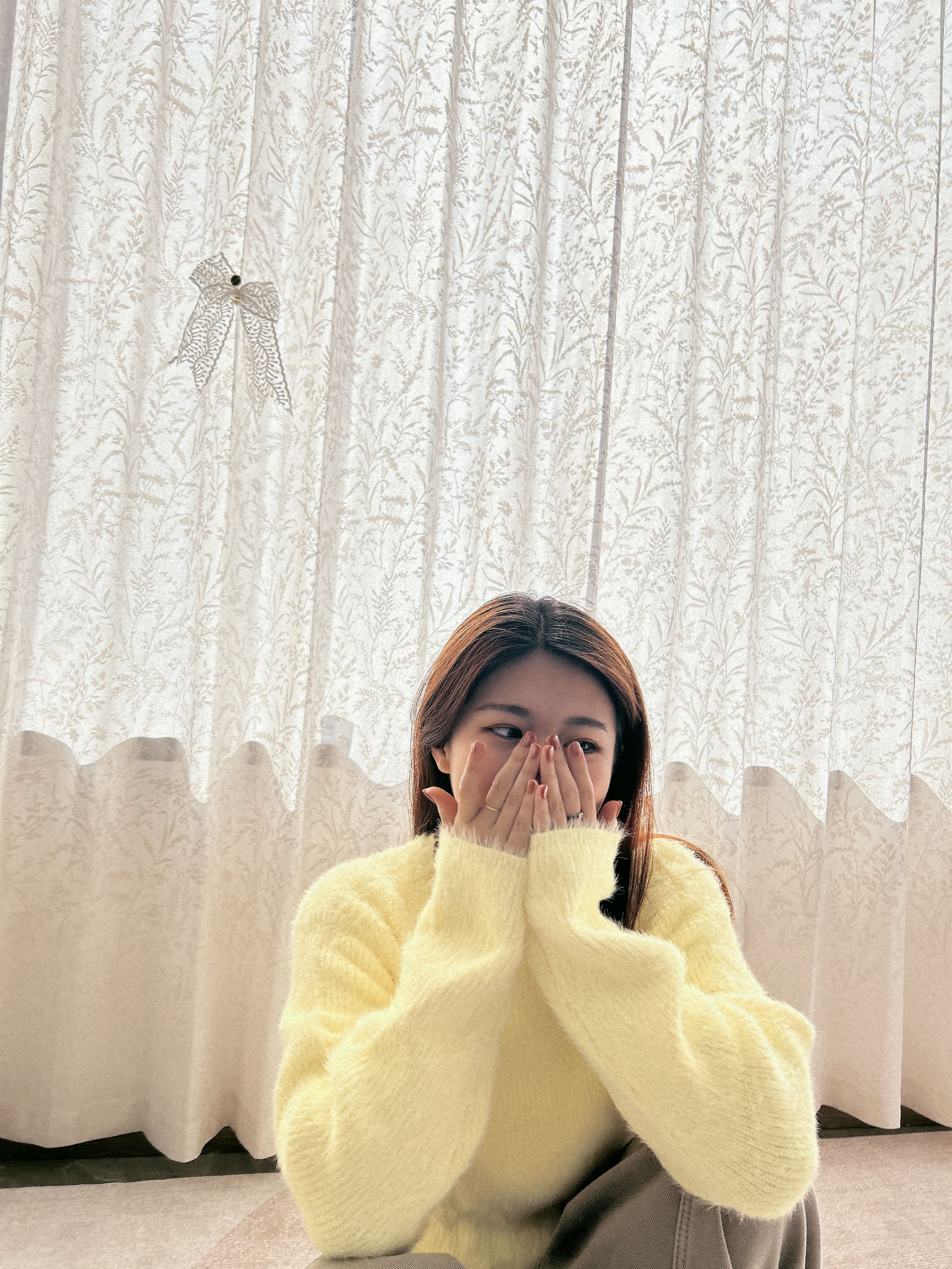 觅淘家圆领海马绒秋冬百搭轻职风高领毛针织衫女慵懒风宽松