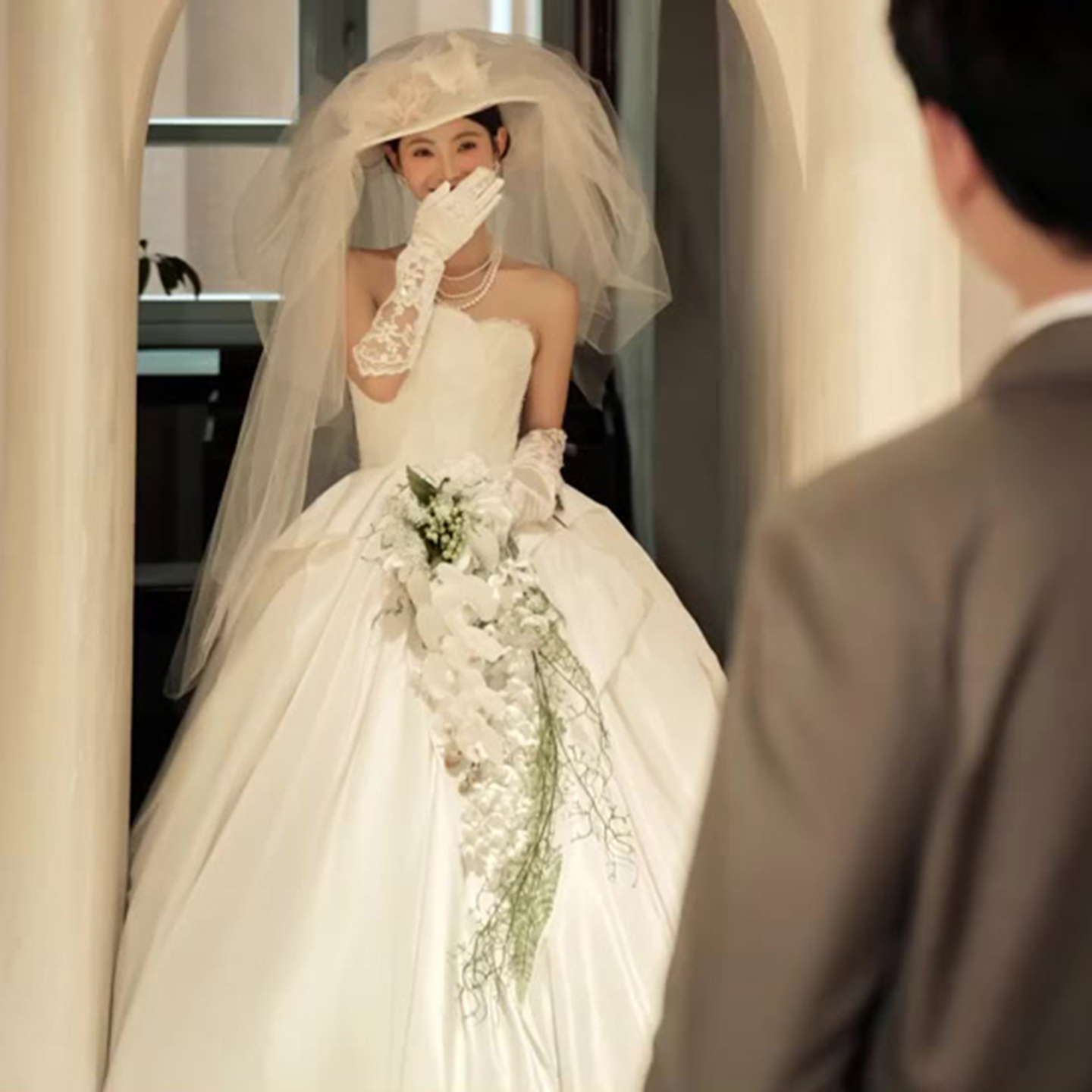 婚纱礼帽头纱新娘结婚跟妆造型头饰影楼外景拍摄帽子女氛围感法式