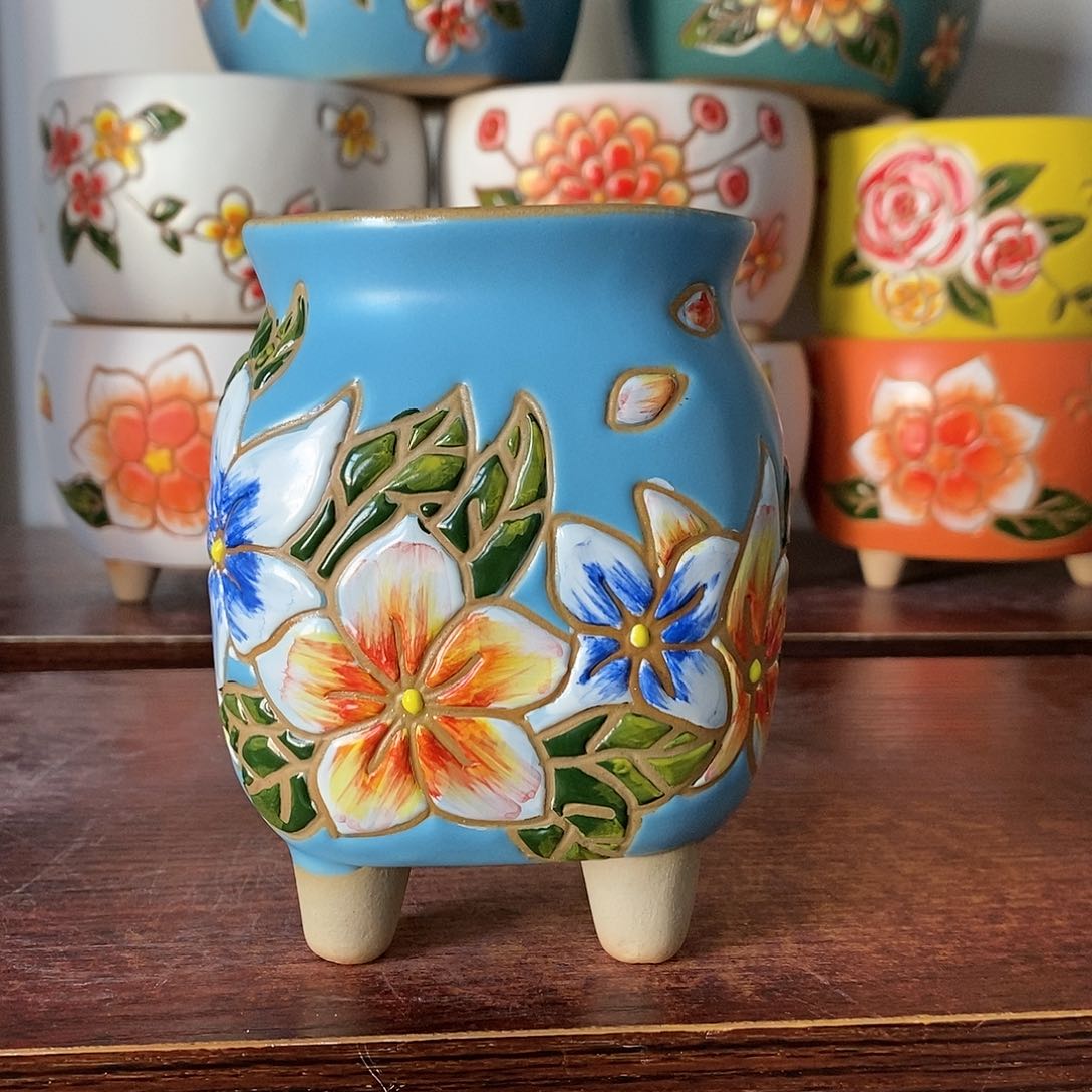 红陶韩式多肉植物花盆