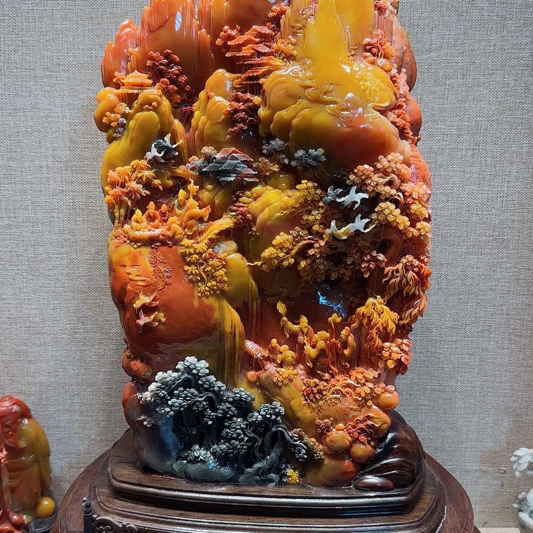 寿山石万**心寿山石摆件