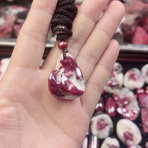 【闪购商品】天然辰砂福*天然原矿朱砂吊坠