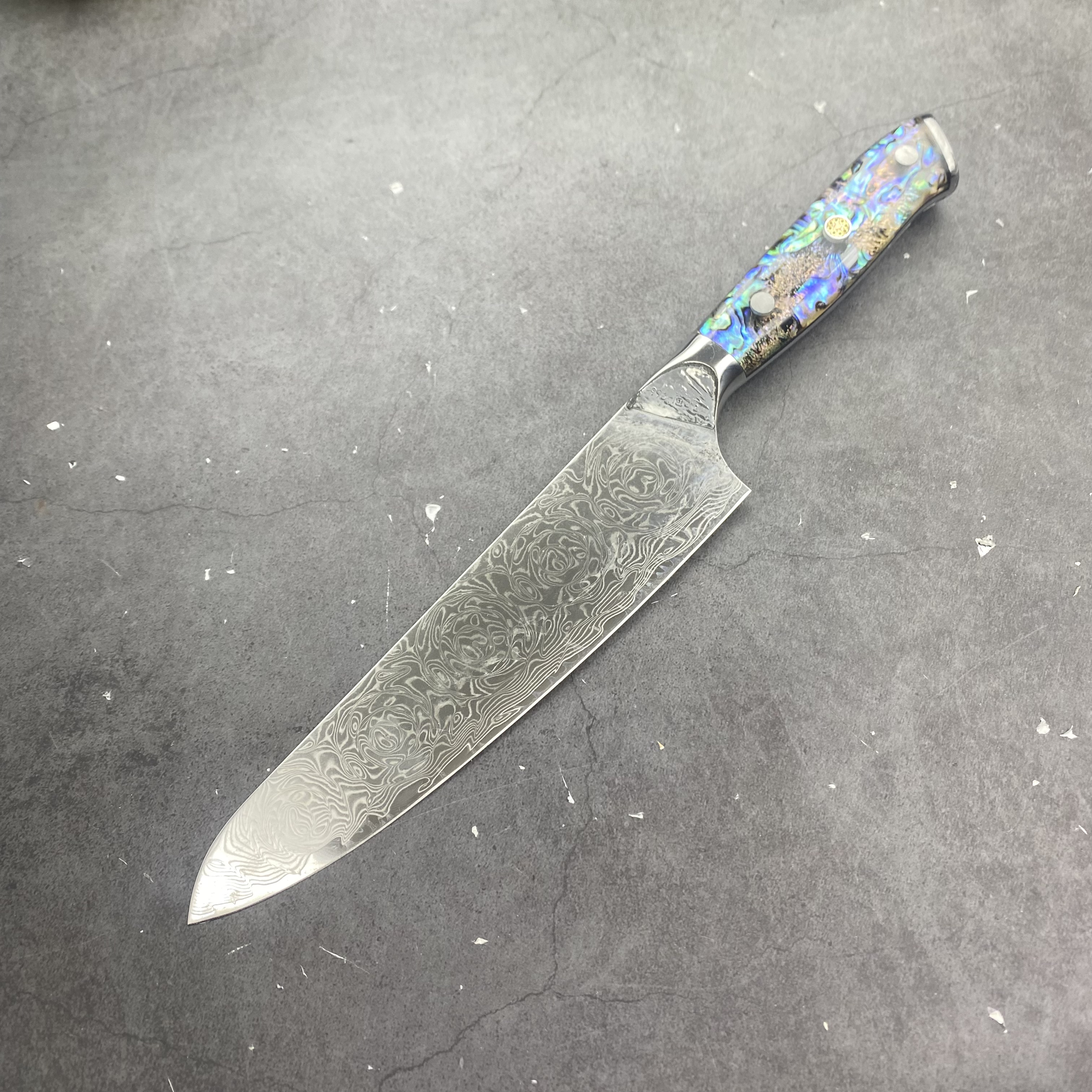 微瑕疵大马士革钢菜刀家用主厨刀厨房切肉刀具