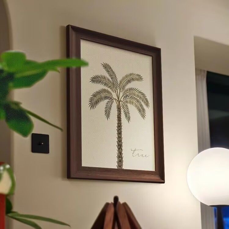 a12南洋棕榈树法式复古风格玄关卧室餐厅客厅装饰画