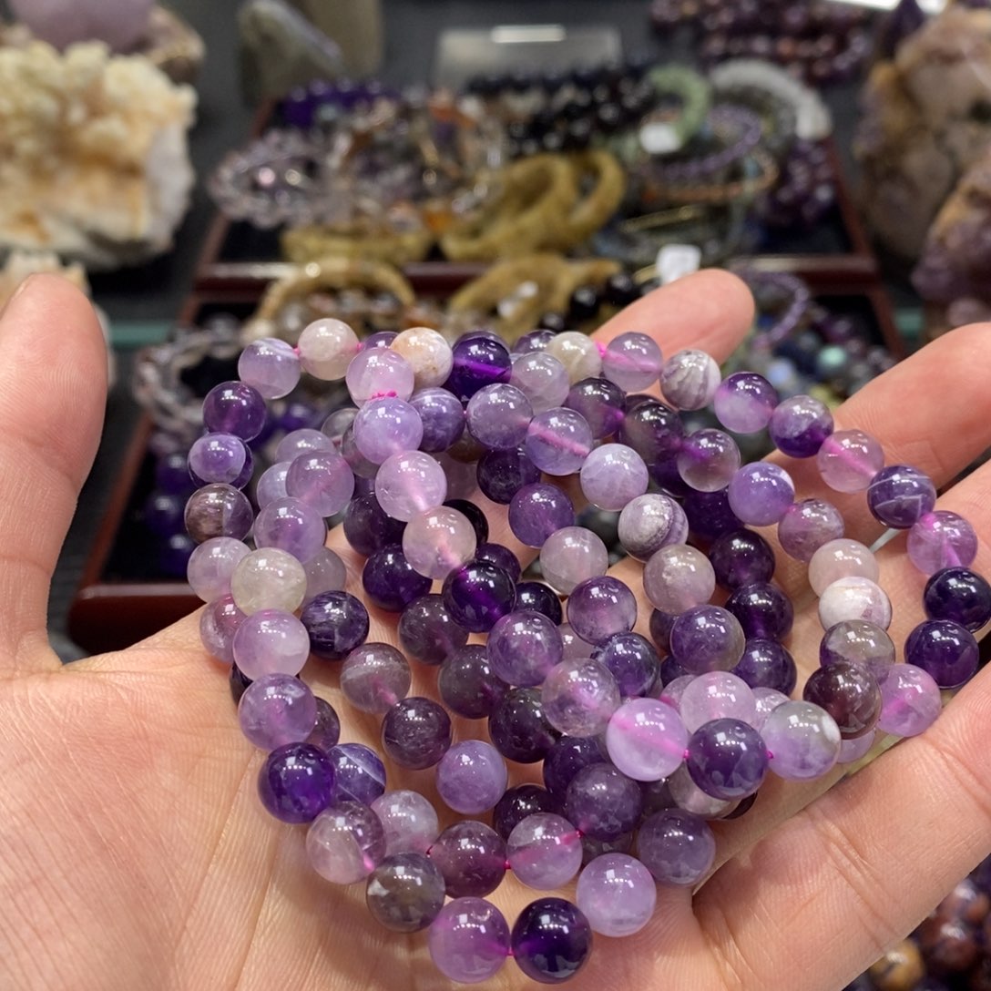 水晶手链未镶嵌梦幻紫