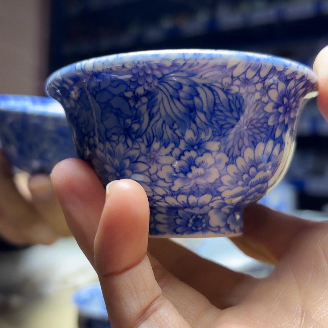 景德镇手工万花压手杯