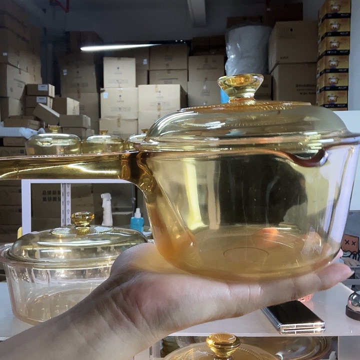 陶瓷玻璃康宁1L单柄奶锅