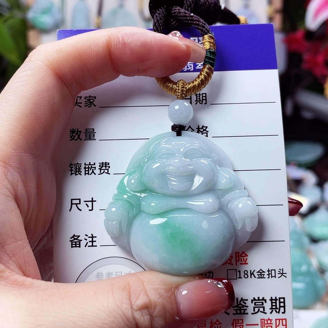 翡翠未镶嵌颈饰佛公12