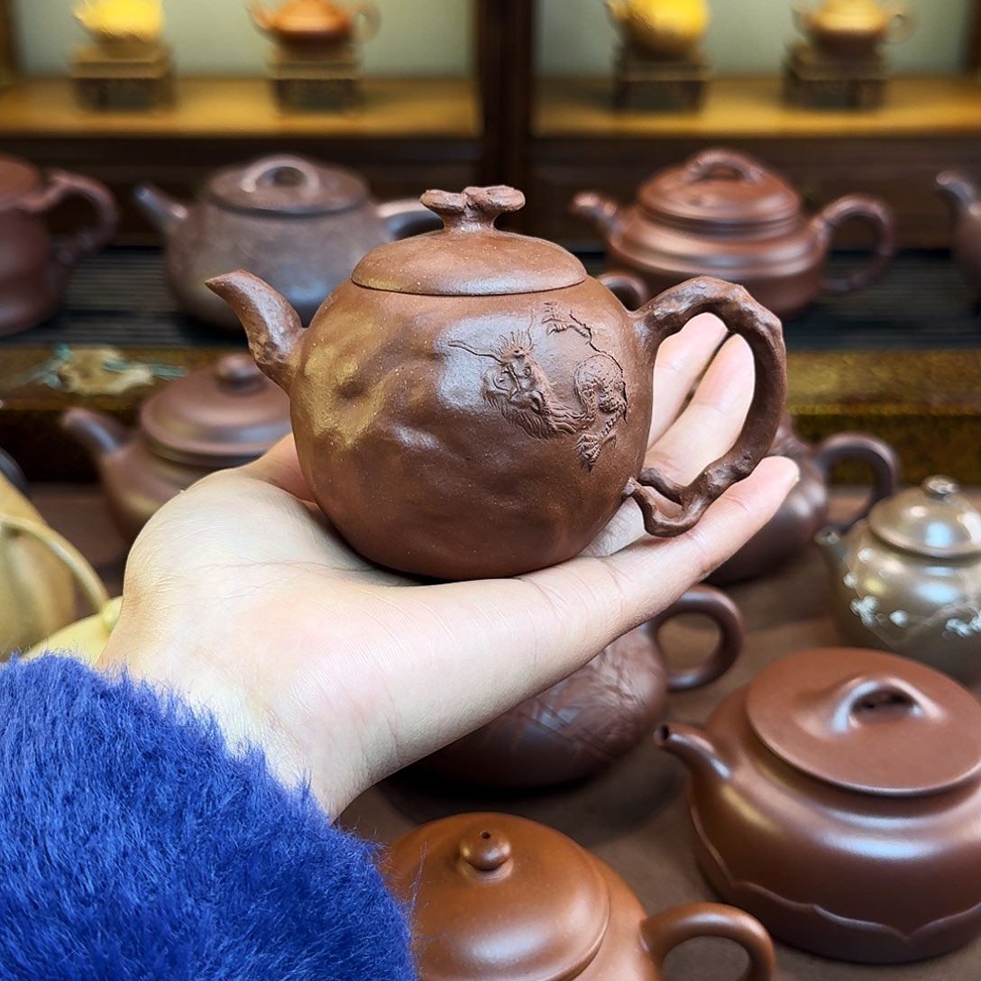 紫砂茶壶守***方供春壶，降坡泥