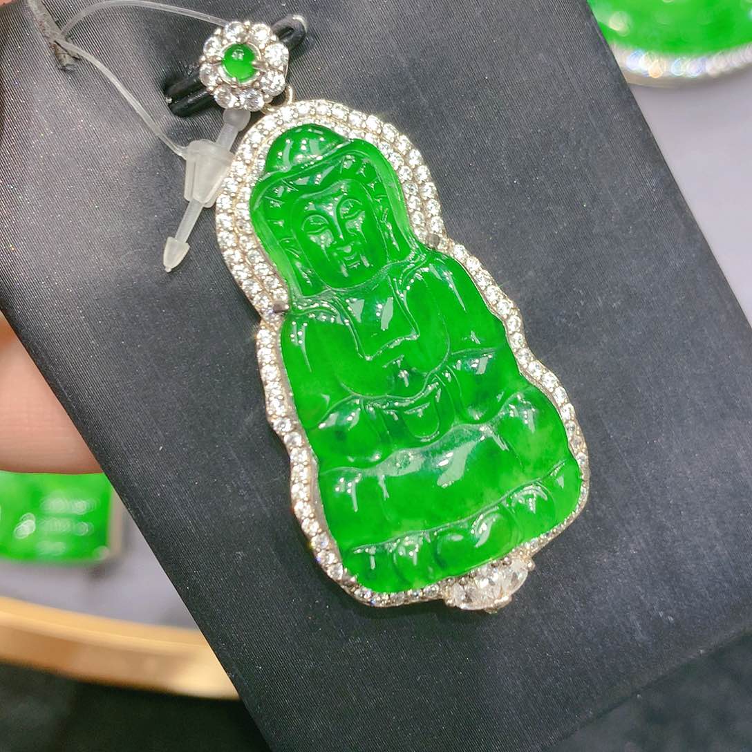 翡翠颈饰银S925镶嵌0003