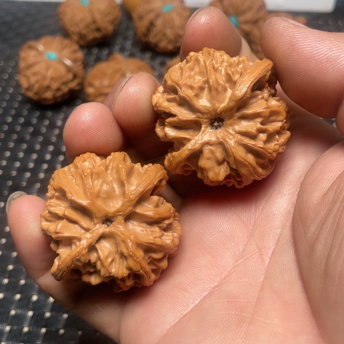 【闪购商品】文玩核桃把件あ*起42苹果园狮子头尖修