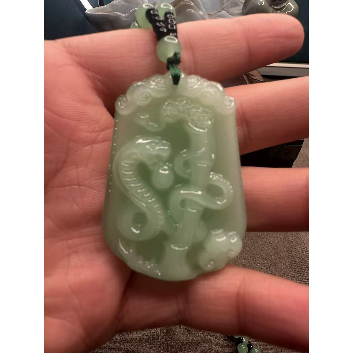 P62025夏季新款毛衣链挂坠时尚百搭绿色首饰项链XL905